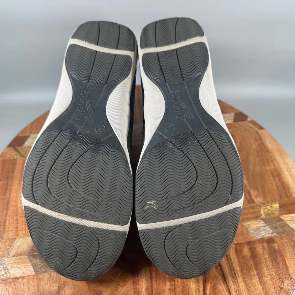 Dansko Elise Grey Leather Mesh Bungee Lace Up Walking Sneakers Womens 37 6.5-7‎